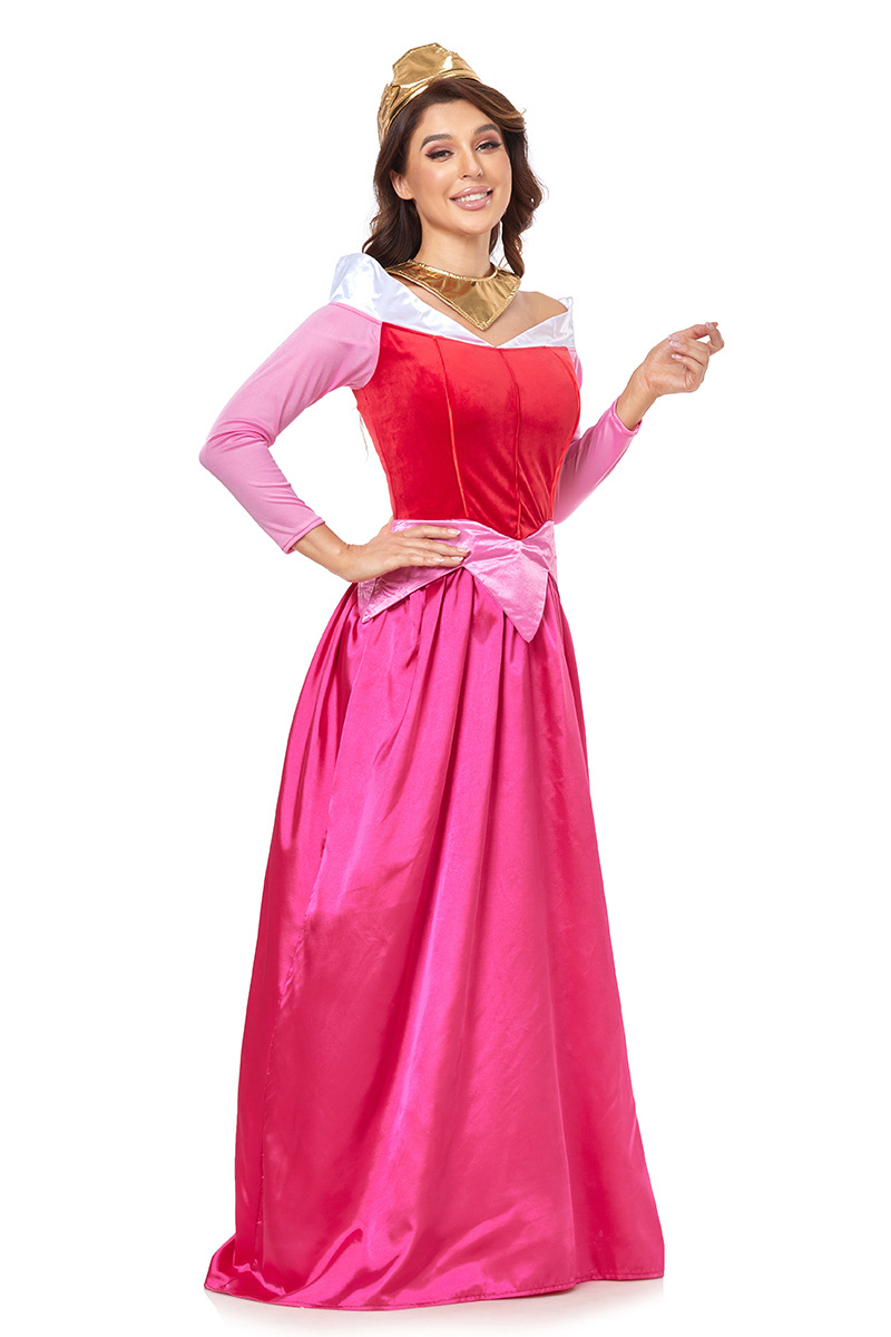 Halloween Princess Costume Long Sleeve Floor Length Performance Dress for Women